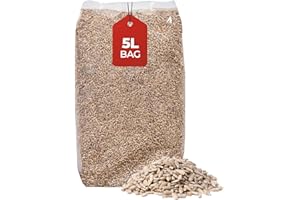 Beewarm Premium Wild Bird Food – Sunflower Hearts for Garden Birds – High Energy, No Mess Bird Feed (5L Bag, Sunflower Hearts)
