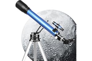 COWIEWIE Astronomical Telescope for Beginners 60/700mm - 28x-116x Magnification with 6mm & 25mm Kellner Eyepieces, AZ Mount Tripod & Phone Adapter, Ideal for Stargazing Moon Planets Stars Kids Adults