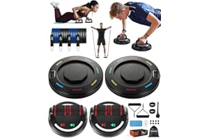 AlongSong Tavola Push-up Multifunzione, Barra Maniglie per Flessioni con Fascia di Resistenza da 40-180 lbs/Rullo Addominale/Maniglia/Cuscinetto Antiscivolo per Esercizi per le Braccia Fitness a Casa