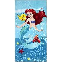 Badeponcho Für Kinder – Prinzessin-Motiv (Arielle/Rapunzel), 50x105 Cm, Mit Kapuze, 100% Baumwolle