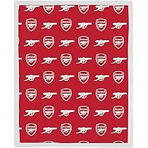 Official Arsenal FC Sherpa Fleece Throw Blanket - 120x150cm, Super Soft, Machine Washable