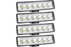 ‎WILLPOWER Willpower 4PCS Mini Led Arbeitsscheinwerfer Bar 6 Zoll 18W LED Scheinwerfer 12V 24V Spot Zusatzscheinwerfer Wasserdicht LED Light Bar für Auto Traktor Offroad SUV UTV ATV 4x4