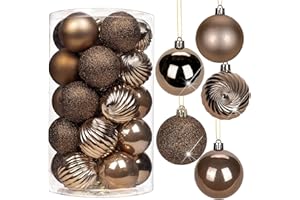 ‎BRIFUL 6CM Weihnachtsdeko Weihnachtskugeln, 25 Stücke Bruchsiche Christbaumkugeln Ornamente Weihnachtsbaumschmuck für Weihnachtsbaum Christbaumkugeln Weihnachtsdekoration Kugeln