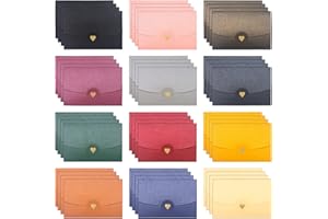 Fyihoxi Mini Briefumschläg 48 Stück Bunte Briefumschläge Geschenkkarte Umschlag Kleine Briefumschläge Briefumschläge Kraftpapier für DIY Valentinstag Geschenkkarten Einladung Dankeskarten (12 Farben)