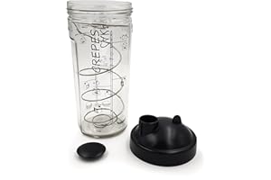 COOKUT - Shaker Miam - Réalisez Une pâte à crêpes ou Pancakes Parfaite en Moins de 2 Min - Pratique, sans Robot, Balance ni ustensile et sans salissure - Conservation Facile - 14 x 14 x 23 cm