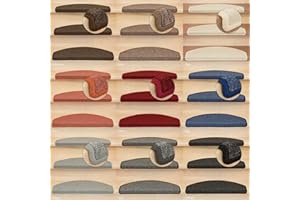 ‎KETTELSERVICE-METZKER Kettelservice-Metzker Stufenmatten Treppen-Teppich Ariston | Halbrund 65x24cm Trittfläche, Weinrot 15 Stück