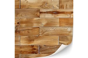 TEXTURKONTOR 3 Sheets Self-Adhesive Flooring for Dollhouse 1:12 Scale (Honey Oak)