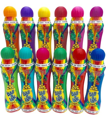 Super Bright Fluorescent Bingo Daubers - Set Of 9 Colors, 4oz Each, For Adults