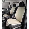 AIRCOMFORT Car seat Cover Protector Back Rest Support car seat mat Set Front Cushion Sheet Non- Slip Interior Seats Cover- fit for Most Cars(Beige) (4 Piece's Set) | Polycotton