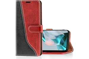 Mulbess Funda para Xiaomi 11 Lite 5G / 5G NE/Xiaomi Mi 11 Lite 5G, Funda Piel Case Cover, Cierre Magnético, Soporte Plegable, Ranura para Tarjeta, Elegante Vino Rojo