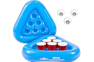 GoPong Pool Pong Set, Floating Beer Pong Game with 2 Rafts and 3 Balls, Perfect for Pool Parties, Ages 18+