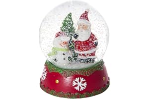 Weihnachten Schneekugel Spieluhr mit Weihnachtsmann und Schneemann