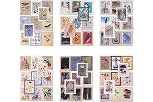 MAYPLOUS 276 feuilles Scrapbooking Autocollant Autocollant Papier Autocollant de timbre-poste vintage Autocollant d'étanchéité Autocollants de planificateur Décoration rétro pour Notebook Diary DIY (Antique)