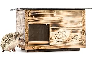 Woid Herz Maison pour hérisson avec entrée Labyrinthe et clapet pour Rats (IG3) avec Fond et Ouverture de Toit Amovible pour Un Nettoyage Plus Facile