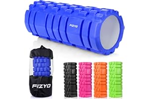 ‎FIZYO Fizyo Wałek Piankowy do Masażu Powięzi, Głęboki Masaż Mięśni, Pleców, Nóg, Ramion, Roller do Jogi, Pilatesu, Fitness, Rehabilitacji, Fizjoterapii, Relaksu, Regeneracja Mięśni, EVA (Niebieski) 33x14 cm