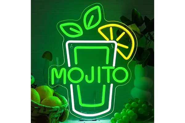 SIGNSHIP Letrero de neón mojito verde cerveza Bar arte del hogar USB LED letrero de neón dormitorio oficina hotel bar Sala de entretenimiento pared arte decoración de luces nocturnas