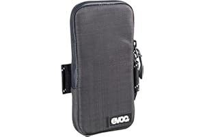 EVOC PHONE CASE wasserresistente Handyhülle (gepolsterte Hülle, wasserresistente Hülle &Reißverschlüsse, Fixierung für eine flexible Befestigung am Schultergurt, Größe: XL), Carbongrau meliert