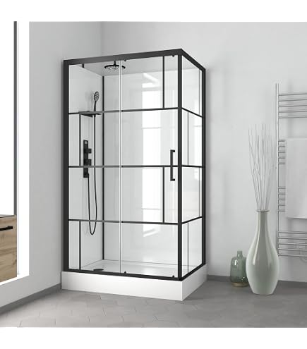 Marwell NEPTUN II Runddusche 90x90x195 Cm - Mit Hebe-Senk-Mechanismus, ESG-Glas
