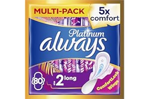 Always Platinum Super (rozmiar 2) Podpaski Ze Skrzydełkami X80, 5-Krotnie Lepszy Komfort I Maksymalna Ochrona
