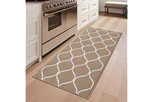 COSY HOMEER Alfombra Cocina Lavable Antideslizante, 60 x 120 cm, Tapete Cozinha Impermeable con Absorción de Agua, Lavable a Máquina, Ideal para Alfombras de Pasillo y Cocina, Beige