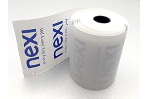 Nexi, 50 Rotoli di Carta Termica per Pos, Box di Rotolini Carta per Scontrini, 57mm x 18mt, Carta Termica 55gr, Compatibile con POS Tradizionali