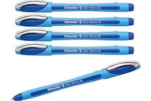 ‎DAHLE Schneider Schreibgeräte Kugelschreiber Slider Memo XB, Kappenmodell, blau (5X blau)