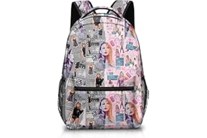 Nhemeylp Singer Music Lover Backpack, 16-in School Backpack for Teenager, Lightweight Classic Casual Rucksack, Aesthetic Backpack for School College Work Music Lover Gifts for Women and Girls