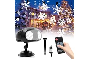 ‎RANJIMA RANJIMA Schneeflocken Projektor, Wasserdicht LED Projektionslampe mit Fernbedienung, Projektor Weihnachten Aussen, projektor Lichter Weihnachtsbeleuchtung für Innen Außen Garten Weihnachten Party Deko