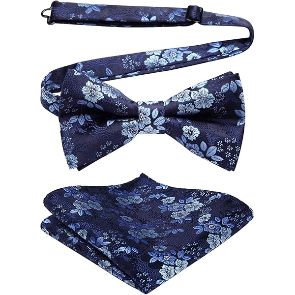 Set Cravate + Pochette HISDERN - Motif Floral - Mariage, Cérémonie