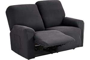 TIANSHU Funda reclinable de 2 Plaza, Fundas reclinables elásticas, Protector Funda Sillón Relax, Funda Cubre Sofá, Fundas de sofá Lavables y elásticas para Muebles (Gris)