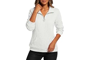 IWOLLENCE damtröjor sweatshirts för kvinnor UK | Kabelstickad Jacquard halv dragkedja termisk långärmad topp pullover varm fö