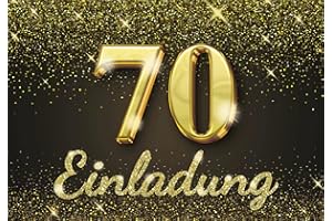 ‎EDITION COLIBRI Edition Colibri Einladungskarten Geburtstag, 10 Stück, Format A6, Karten-Set, Einladung zum Beschriften, Party (Gold glitzer, 70)