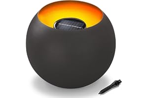 ‎ESOTEC Esotec Solar Fire Pit, Flickering Light, Fire Pit, Battery, LED Campfire, Fire Basket, Flame Light, Decorative Light, Garden Light, Solar Lights, Metal, IP44, Weatherproof, Outdoor, 102365