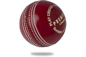 Cricnix Cricket Ball Premier Red Leather Red 156g (1-Pack/3-Pack/6-Pack) for Seniors Match