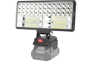 Radikor Akku Lampe für Makita 18V, 8 Inches 50W Kabellose Led Arbeitsleuchte Akku Tragbares Flutlichter Baustellen Lampe mit 2 Helligkeitseinstellungen, 2 USB-Aufladung (kein Akku)