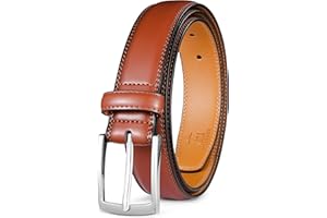 Milorde Men's Genuine Leather Dress Belt, Handmade, 100% Cow Leather, Fashion & Classic Designs for Work Business and Casual