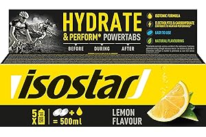 Isostar - Hydrate & Perform Powertabs saveur Citron - Tablettes Effervescentes pour Boisson Isotonique - 10 Tablettes - 180463