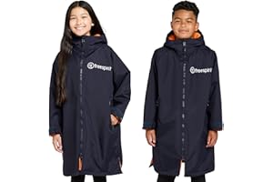 Freespirit Kids' Aquarobe Pro with Hood, Deep-Pile Fleece Lining & 2 Zipped Pockets, Waterproof, Long-length & Oversized Drying Robe, Watersports, Wild Swimming, Surfing, 5000mm HH