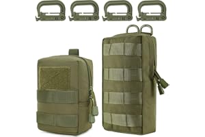 MUCHER Molle zestaw 2 toreb taktycznych na biodra EDC Utility, saszetka biodrowa z 4 haczykami, dodatkowe kieszenie do plecaka, na wędrówki, polowanie, trening