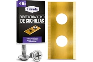 Filzada® 45x Cuchillas de Repuesto de Titanio adecuadas para Todos los Robots cortacésped Worx Landroid - Cuchillas también adecuadas para los Robots cortacésped LandXcape, Zoef Robot y Einhell.