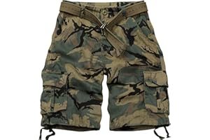 VATINNT Men's Cargo Shorts, Camo Shorts, Multi Pocket Casual Shorts, Loose Fit Outdoor Work Shorts No Belt
