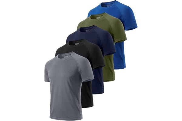 Cimic 3 ou 5 Pack Tee Shirt Sport Homme T-Shirt à Manches Courtes Fitness Séchage Rapide Respirant Running Gym Baselayer Haut