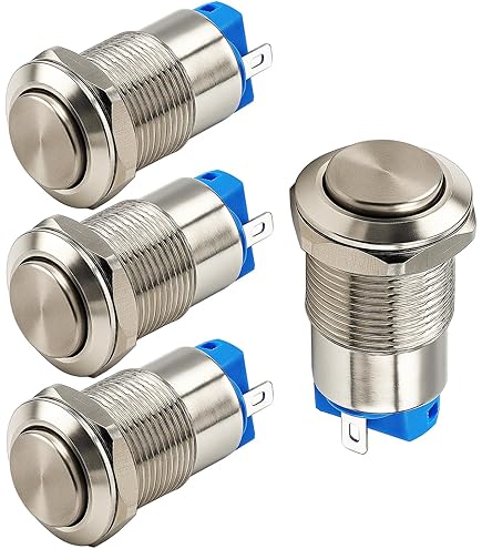 12V-24V-15A Interrupteur à Bouton-Poussoir Momentané NO-NC Etanche Vert