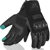 WESTWOOD FOX Motorcycle Glove for Men and Women. Thermal Waterproof Winter Motorcycle Glove Leather with Touch Screen for BMX
