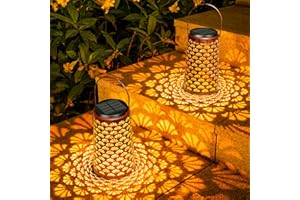 Moman latarnia solarna do użytku na zewnątrz, 2 sztuki, metalowe lampy solarne do ogrodu, z zimnym i ciepłym światłem, wiszący lampion solarny do użytku na zewnątrz, wodoszczelność IP55 (kształt