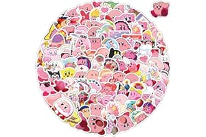 AUCEKO Lot de 100 autocollants Kirby Games - En vinyle imperméable - Pour ordinateur portable, enfant, voiture, moto, vélo, skateboard, valise, ordinateur, dessin animé