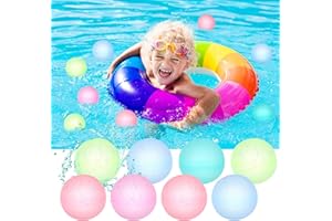 Heyu-Lotus 8 Pcs Reusable Water Balloons Self Sealing Easy Quick Fill, Splash Silicone Water Balls Summer Fun Outdoor Toys for Kids, Water Games for Boys Girls Outside Play Summer Party