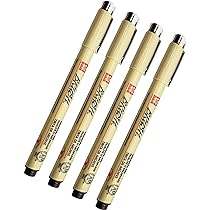 Pigma Micron Graphic 3er Set – Schwarze Fineliner, 1mm, 2mm, 3mm, Wasserfest & Lichtbeständig