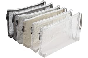 Sea Team 6-teilige mehrfarbige tragbare Reise-Kulturbeutel Nylon-Netz-Kosmetik-Make-up-Organizer-Tasche mit Reißverschluss