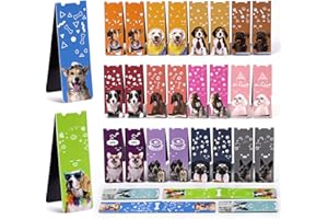 ABSOFINE Magnetic Bookmarks 30PCS Cute Dogs Bookmarks Magnetic Page Holder Markers Lovely Bookmarks for Kids Students Teachers School